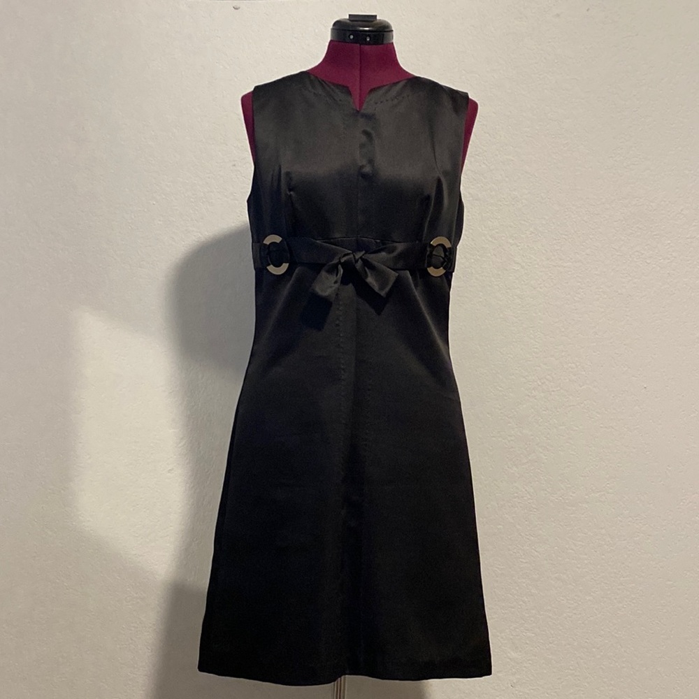 A B S Size 8 Black Satin Dress
